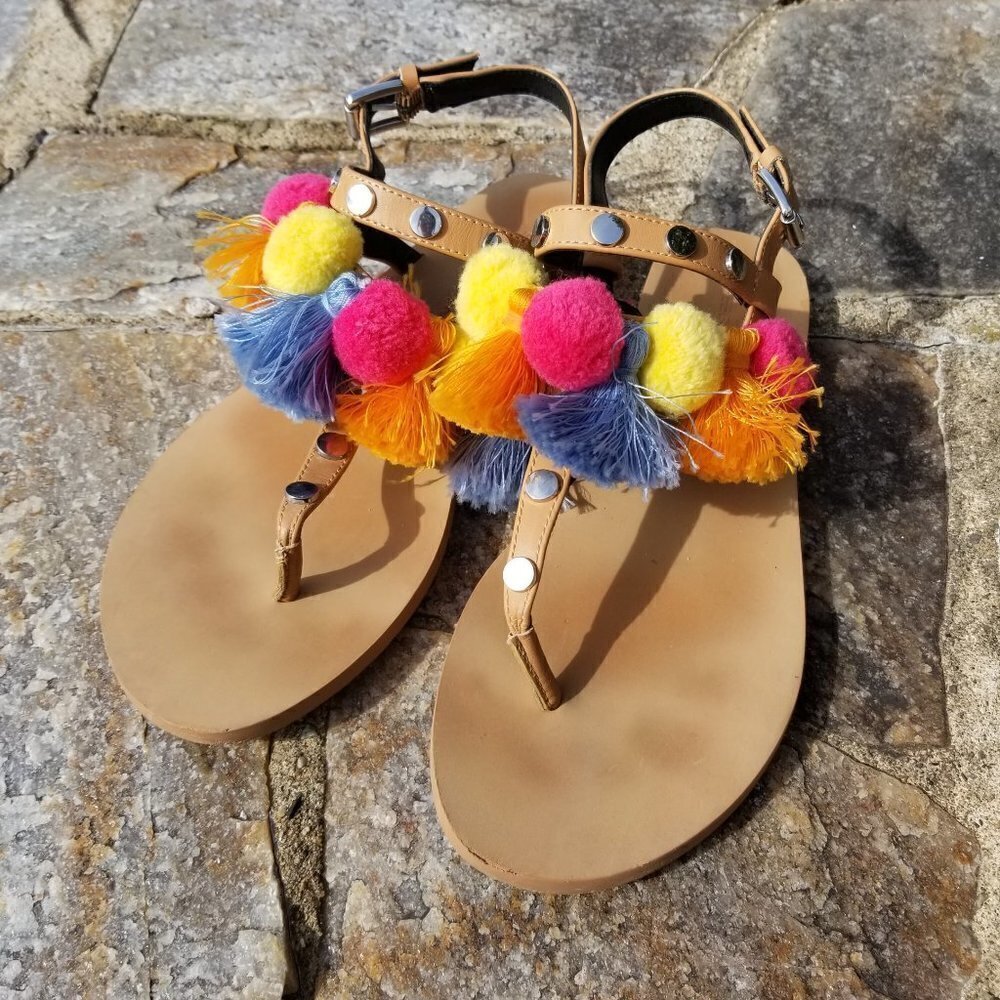 Rebecca Minkoff Estelle Studded Pom Pom Sandals 7 - Picture 6 of 13